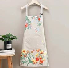 Image of Ladies Waterproof Floral Apron Kitchen Garden Baking Women Spring Apron Bib