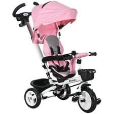 Image of HOMCOM 6 in 1 Baby Push Trike for Toddler 1-5 Years with Parent Handle, Pink