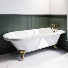 Image of Freestanding Single Ended Bath with Feet 1660 x 740mm - P BeBa_16151/82685MASTER