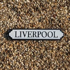 Image of Liverpool Sign Wall Mounted White Street Sign Road Sign Liverpool FC