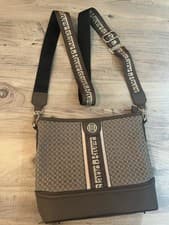 Image of River Island Ri monogram webbing cross body bag in brown new no tags