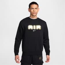 Image of NIKE Mens Black Sportswear Air Fleece Crew Neck Sweatshirt Small BNWT C615