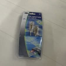 Image of Belkin USB Lighted Cable USB A PLUG/B PLUG UNIV compatible 1.8 M 6ft New In Box
