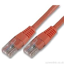 Image of Quality 3 m Orange Cat5 Cat5e Cat 5e RJ45 Ethernet Patch Cable Lead - 100901