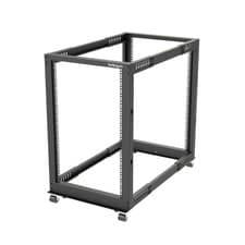 Image of com 4 Post 18U Mobile Open Frame Server Rack 19in Network Rack with Wheels