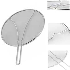 Image of 13Inch Stainless Steel Fine Mesh Splatter Screen with Resting Feet Kitchen 33mm