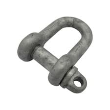 Image of 3.75 Ton Galvanised Large Dee Shackle With 29MM Screw Pin To BS3032 - 1.1/8" D