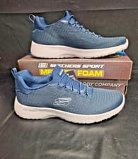 Image of Skechers Lite-Weight Memory Foam Trainers Dynamite Blue UK 9 New