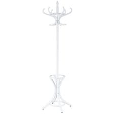 Image of Free Standing Hallstand Wooden Coat Rack Umbrella Stand Hat Hanger White
