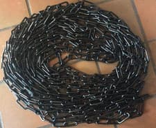 Image of Strong Black 6mm x 42mm 20m Length HEAVY DUTY Welded Chain Security Lock Hanging