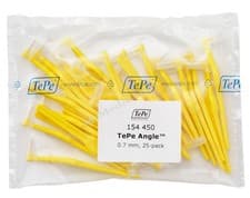 Image of TePe Angle Yellow 0.7mm Interdental Brush - Pack of 25 Brushes