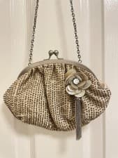 Image of Accessorize Beaded Handbag, Champagne Gold, Sequin Evening Bag, Chain Strap NWOT