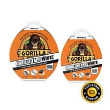 Image of Gorilla Tape White Heavy Duty Adhesive Glue Durable Indoor & Outdoor Use 10m 27m