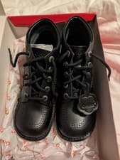 Image of Brand New UK4, EU 37 Kickers Unisex Kids Kick Hi Classic Ankle Boots Black