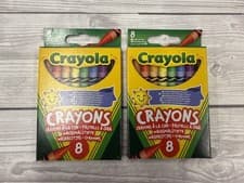 Image of Crayola Colouring Crayons 2 Pack of 8 Mixed Colours - NEW