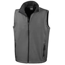 Image of Mens Softshell Bodywarmer Showerproof Zip Pockets Windproof Jacket Gillet Result