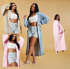 Image of Women Chunky Knitted Oversized Cardigan Ladies Balloon Sleeve Long Maxi Cardigan