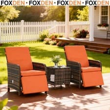 Image of 3 Pieces Rattan Bistro Set Balcony Furniture with Cushions Storage Function