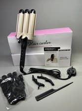 Image of Mermaid Hair Waver 32mm 3 Barrel Curling Iron Wand for Loose Beachy Waves 210c