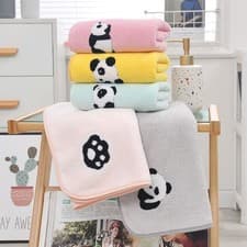 Image of Quick Drying Bath Towel Panda Pattern Face Towel Cute Shower Towel Household