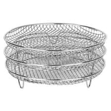 Image of Air Fryer Accessories Rack Set Tools Baking Pan Grill Tray Kitchen Cooker