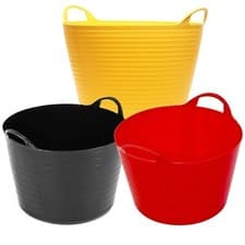 Image of 40L Flexi Tubs Sets of 3 or 6 Mixed Assorted Colours For DIY & Home With Handles