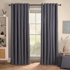 Image of OHS Eyelet Blackout Curtains Woven Ready Made Ring Top Thermal Texture Thick