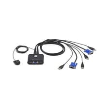 Image of Aten 2-port USB Cable KVM Switch with Remote Port Selector Black (CS22U)