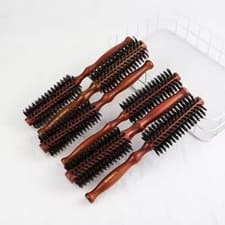 Image of S/M/L Lady Boar Bristle Round Brush Round Hair Brush Wooden Handle Styling Brush