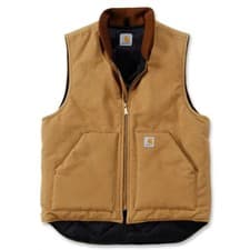 Image of Carhartt 106676 Arctic Vest Brown M Duck Insulated Workwear Gilet Coat