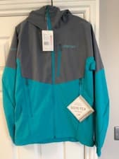 Image of MARMOT Mens ROM Softshell Hooded Jacket (Steel Onyx/Enamel Blue) New with labels