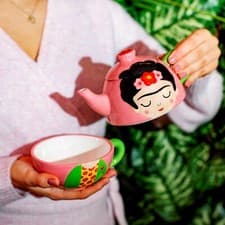Image of Frida Floral Tea For One Teapot Cup Ceramic Gift Set Boxed Sass & Belle