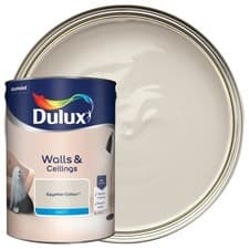 Image of Dulux Matt Emulsion Paint Egyptian Cotton 5L Interior Wall Finish UK Decor Home