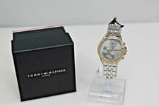 Image of New Tommy Hilfiger Two Tone RG SS Blue Dial Crystals 1781976 $155 Watch