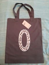 Image of New Monogram Grey Tote Bag/Shopper Letter 'O' 30x37cm