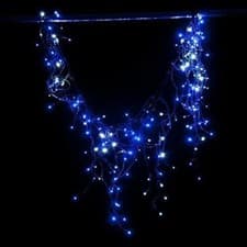 Image of SUPER BRIGHT 200 LED ICICLE CHASER CHRISTMAS TREE LIGHTS (BLUE & WHITE)
