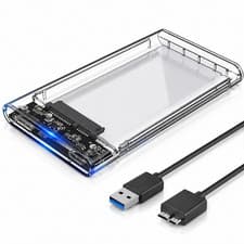 Image of 2.5" Hard Drive Enclosure USB 3.0 SATA to USB HDD SSD External Case Caddy Clear