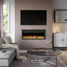 Image of Focal Point Electric Fire Inset 1.5kW Matt Black Fireplace Log Effect Home