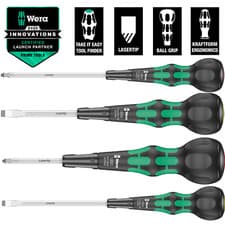 Image of Wera Kraftform Ball-Grip Screwdrivers Phillips Pozi Slotted - Choose