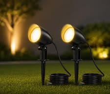 Image of 20W LED Garden Spike Light 1880LM Warm White Outdoor IP66 Lawn Spot 2 Pack