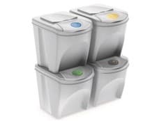 Image of Sorting Bins Recycling Segregation Waste Stackable Lidded Sticker Handle bin set