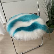 Image of Thicken Faux Fur Cushion Seat Pad Mat Two Tone Thermal Chair Floor Plush Office