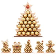 Image of Wooden Advent Calendar Reusable Chocolate Freestanding Christmas Gift DIY KIT