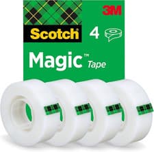 Image of Scotch Magic Tape, 4 Rolls, 19 Mm X 33 M - General Purpose Sticky Tape for Docum