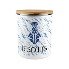 Image of Scottish Thistle Biscuit Tin - Extra-Large Enamel Kitchen Storage Canister