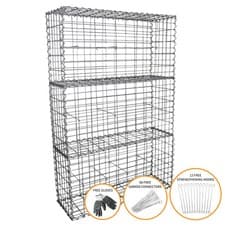 Image of Gabion Baskets Outdoor Cages Stone Wire Mesh Planter / 100 x 50 x 30cm / 3 Pack
