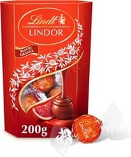 Image of Lindt Lindor Blood Orange Milk Chocolate Truffles Box - Approx 16 balls, 200g -