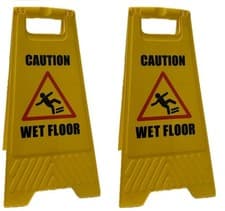 Image of 2 x CAUTION WET FLOOR AND CLEANING IN PROGRESS A- FRAME SIGN, 2 IN 1 WARNINGSIGN