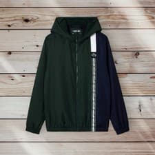 Image of Lacoste diamond weave Taffetas Zipped Tennis Track Jacket Hooded Top L XL £169