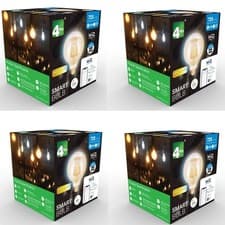 Image of 4 packs of 4lite WiZ Smart LED Filament Bulb G125 Amber WiFi E27 (Lot 682)